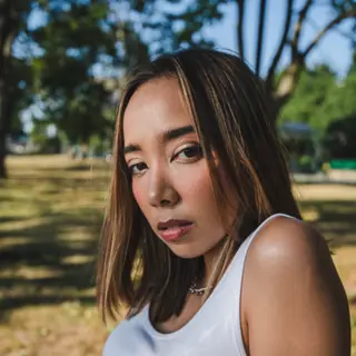 Portrait of a vocalist outdoors